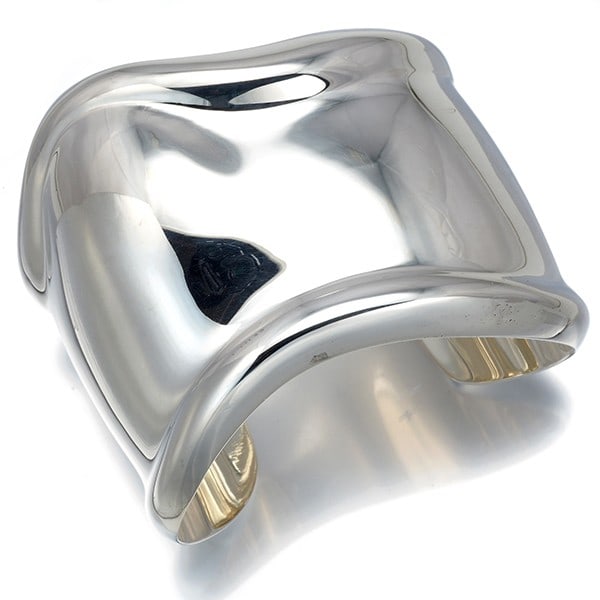 Silver Tiffany&Co. Bracelet Bone Cuff Medium Left Bangle 925 Sterling (1 of 5)