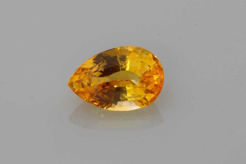 Loose Sapphire Gemstone - Pear 1.96ct Orange EC: Loose Sapphire Gemstone - Pear 1.96ct Orange EC This listing features Loose Sapphire Gemstone - Pear 1.96ct Orange EC. Item specifics are provided below. Item Specifics: Type: Sapphire Carat: 1.96