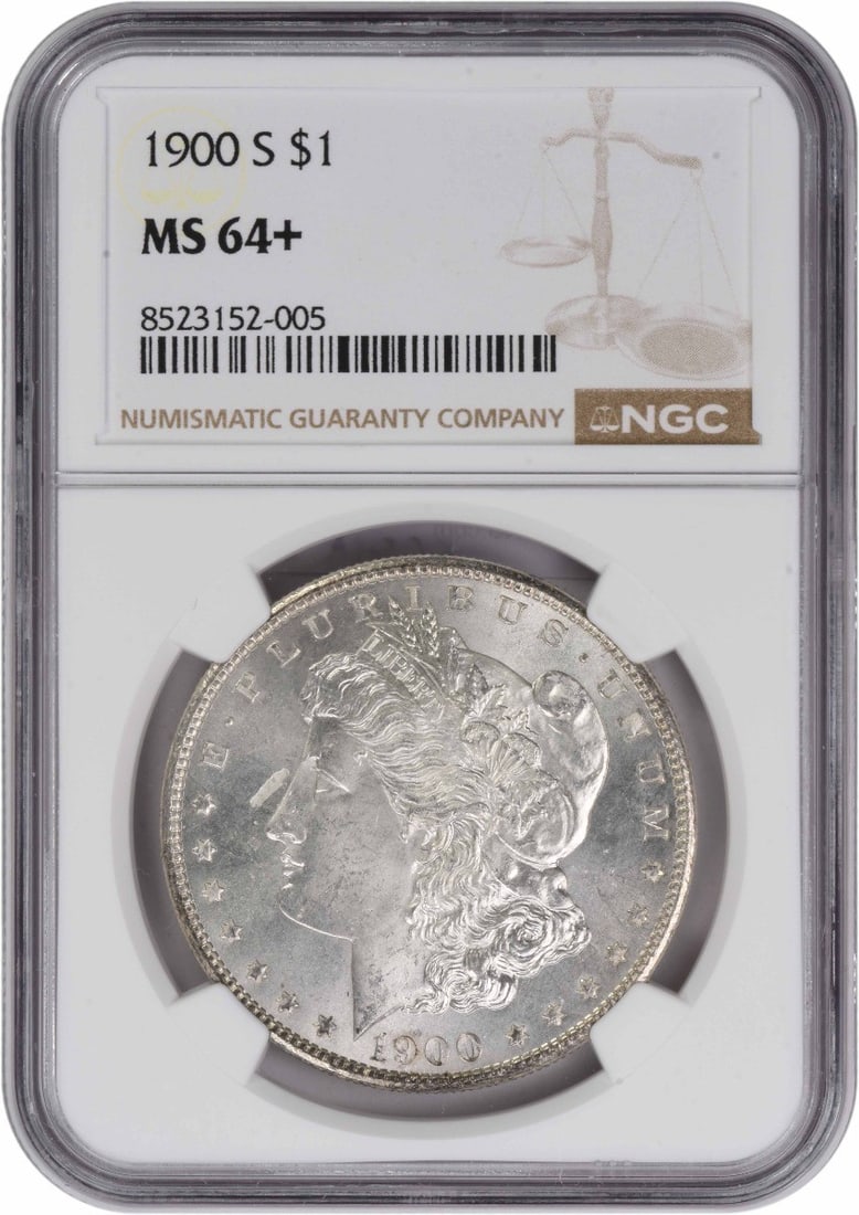 NGC 1900-S Morgan Silver Dollar MS64+: NGC 1900-S Morgan Silver Dollar MS64+ This listing features NGC 1900-S Morgan Silver Dollar MS64+. Item specifics are provided below. Item Specifics: Country Of Origin: United States Certification: NG