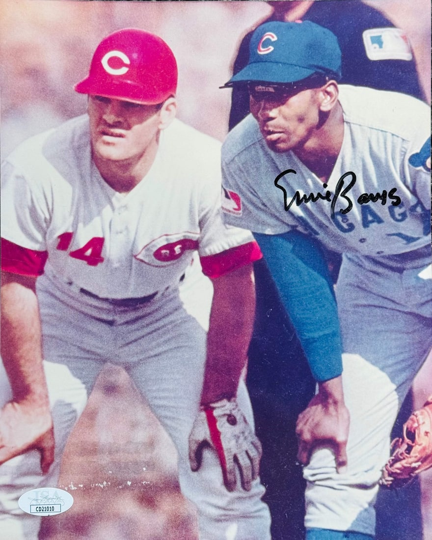 (JSA) Ernie Banks Autographed 8x10 Baseball Photo (1 of 2)