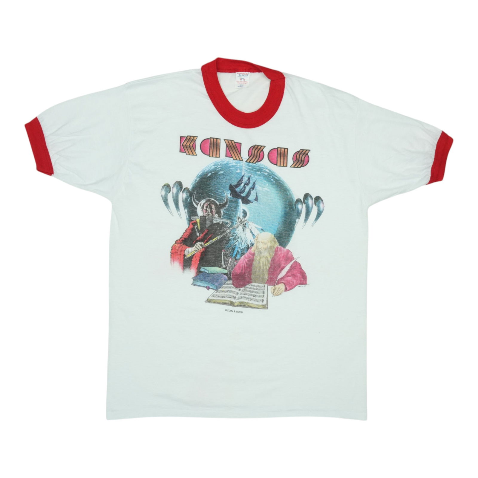 Shirt 1970s Kansas: Shirt 1970s Kansas This listing features Shirt 1970s Kansas. Item specifics are provided below. Item Specifics: Size: Extra Large Tag Size: Extra Large Material: 50/50 Poly/Cotton Color: White Era: 19