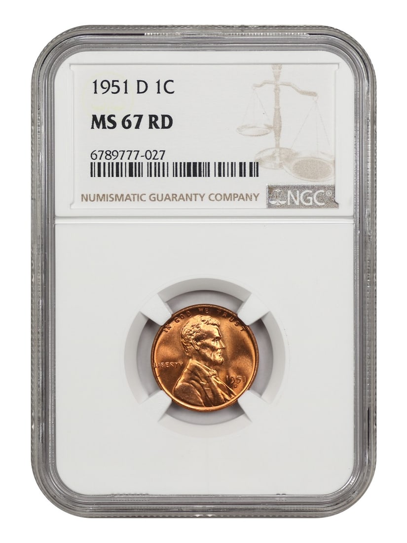 MS67RD 1951-D 1C NGC: MS67RD 1951-D 1C NGC This listing features MS67RD 1951-D 1C NGC. Item specifics are provided below. Item Specifics: Certification: NGC Certification Number: 6789777027 Circulated/Uncirculated: