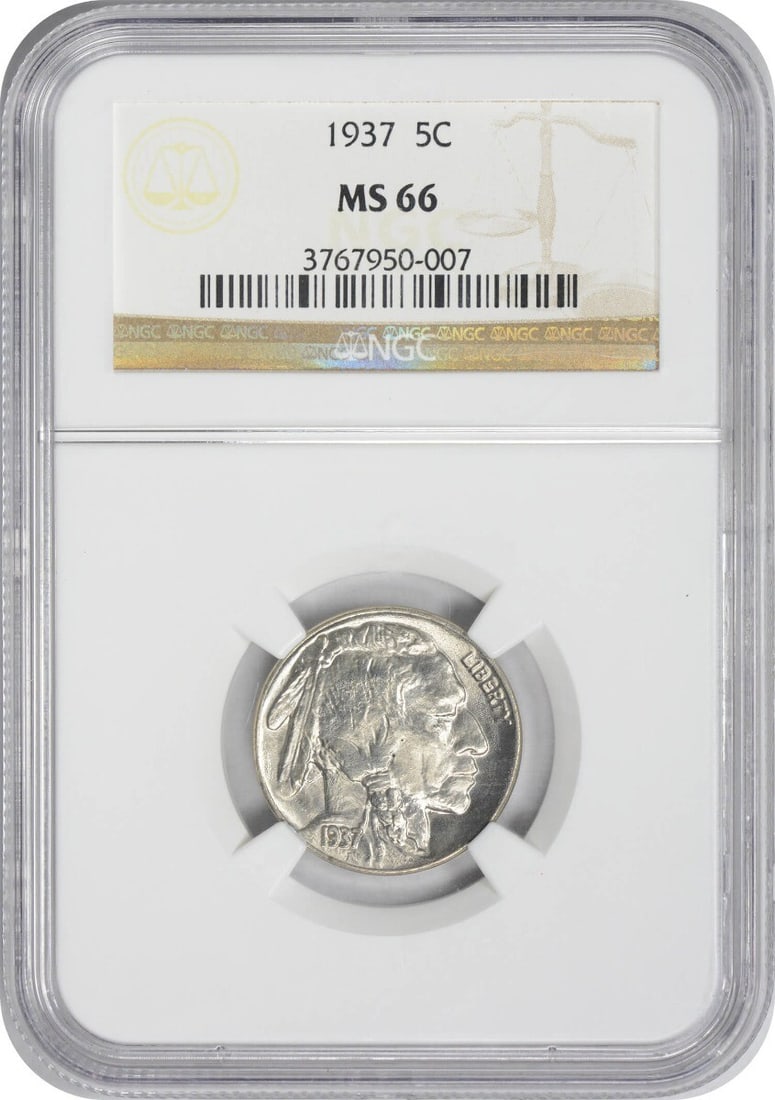 NGC 1937 Buffalo Nickel MS66: NGC 1937 Buffalo Nickel MS66 This listing features NGC 1937 Buffalo Nickel MS66. Item specifics are provided below. Item Specifics: Country Of Origin: United States Certification: NGC