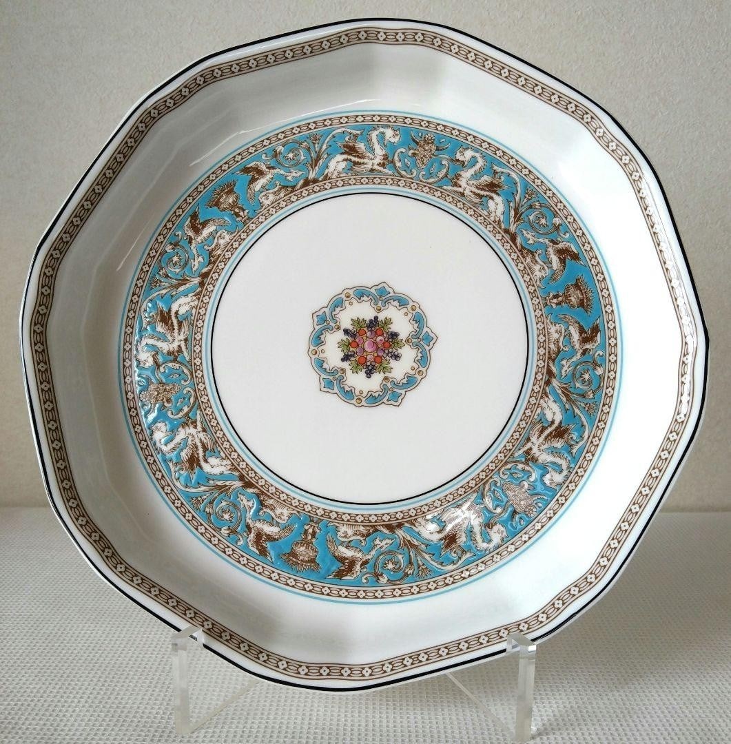 Tableware Wedgwood Florentine Turquoise Octagonal Plate 9.4in Bone China England (1 of 5)