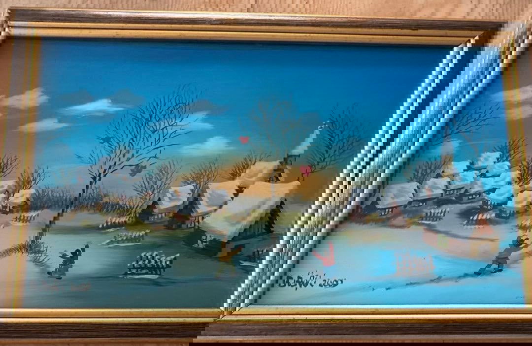 Framed Branimir Bijelic Tree of Life 2000 Naive Art Reverse Glass Painting: Framed Branimir Bijelic Tree of Life 2000 Naive Art Reverse Glass Painting This listing features Framed Branimir Bijelic Tree of Life 2000 Naive Art Reverse Glass Painting. Item specifics are