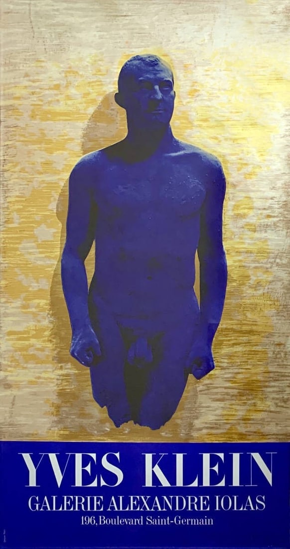 1965 YVES KLEIN "Portrait d' Arman" Original Silkscreen collage Print Framed (1 of 1)