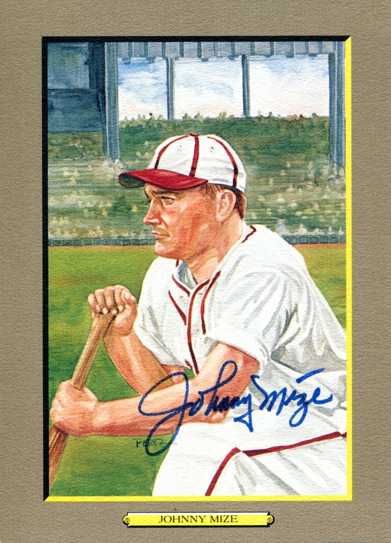 (JSA) Johnny Mize Autographed Perez Steele Greatest Moments Card (1 of 3)
