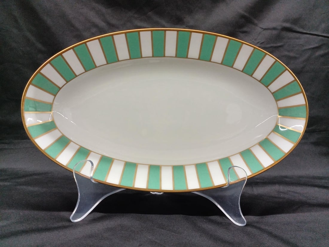 Tableware Richard Ginori Amadeus Jarter Green 24cm Oval Plate Porcelain Italy (1 of 4)