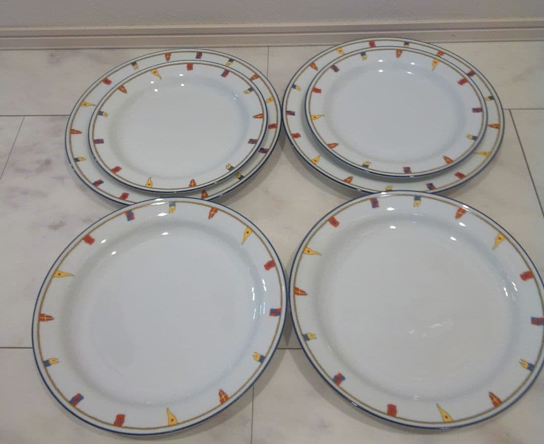 Tableware Richard Ginori Clipper Plate 3 sizes Set Of 6 Round Porcelain Italy (1 of 11)