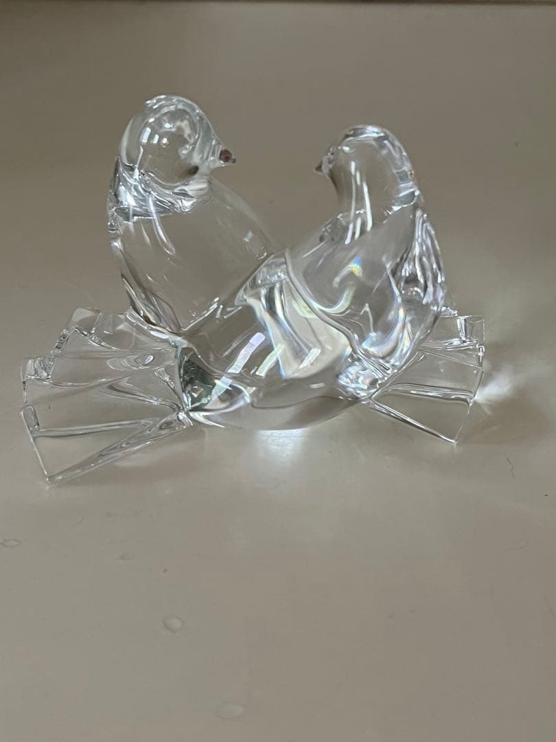 Ornament Baccarat Figurine Dove Loving Doves Crystal Bird Clear Collectible (1 of 4)
