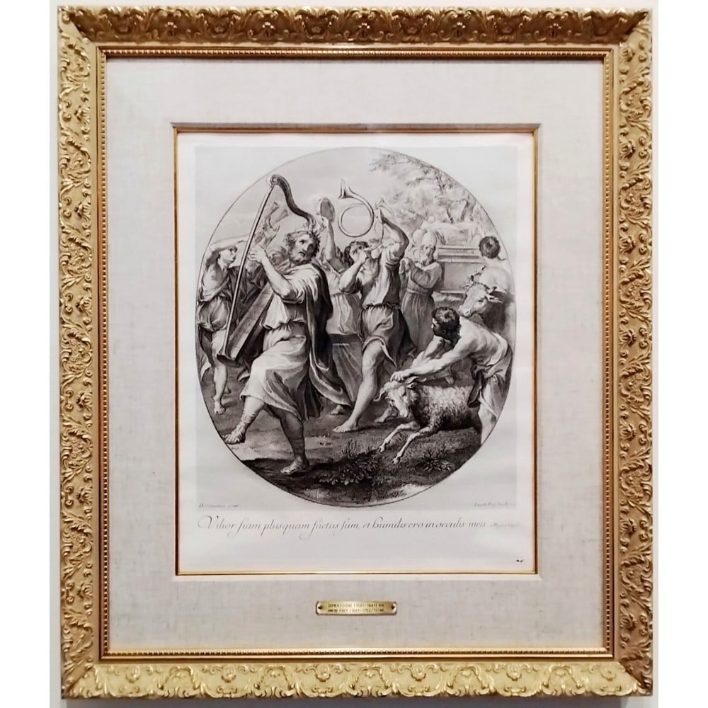 P Jakob Frey after Domenichino 18thC Engraving "Davids Victory" Antique Baroque (1 of 10)
