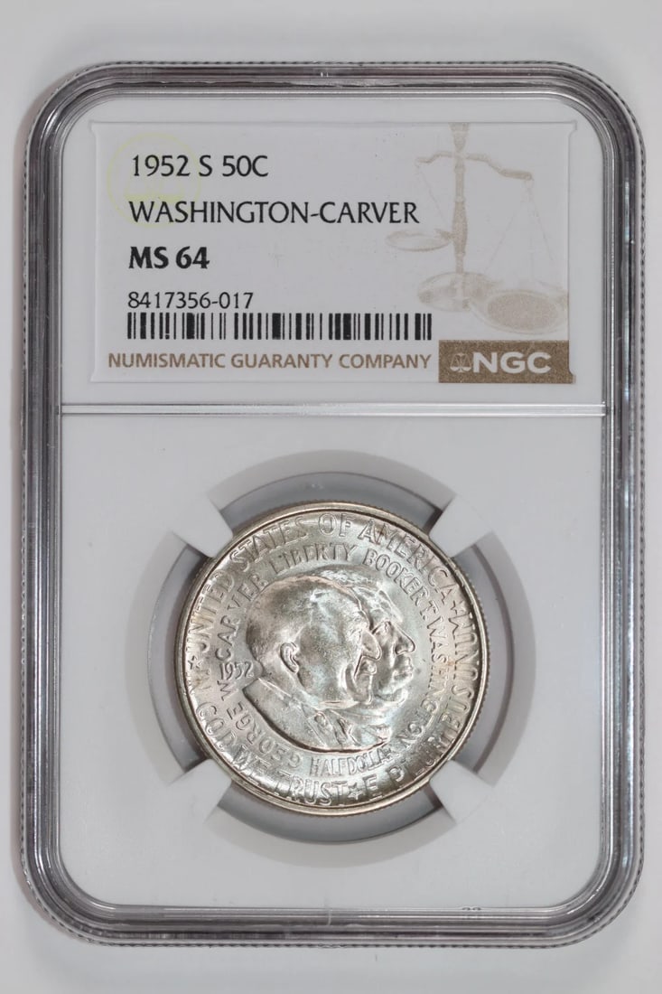 MS64 1952-S WASHINGTON CARVER COMMEMORATIVE HALF DOLLAR NGC (1 of 2)