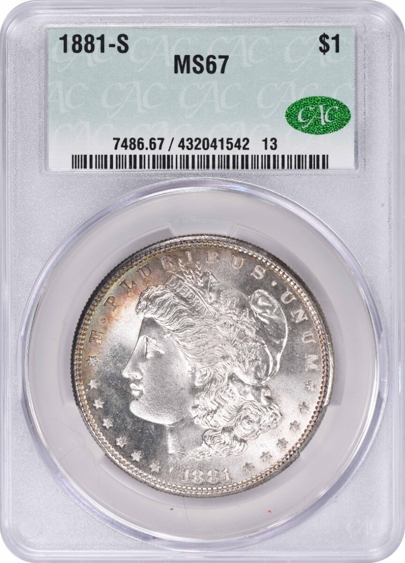 CACG 1881-S Morgan Silver Dollar MS67 (1 of 3)