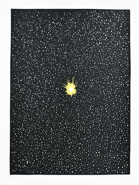 Numbered Joshua Vides Original Silkscreen "Exploding Planet" Signed (1 of 8)