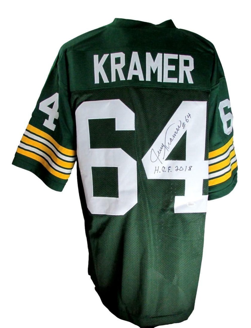 141111 Jerry Kramer Green Bay Packers Autographed/ Signed Custom Green Jersey JSA (1 of 4)