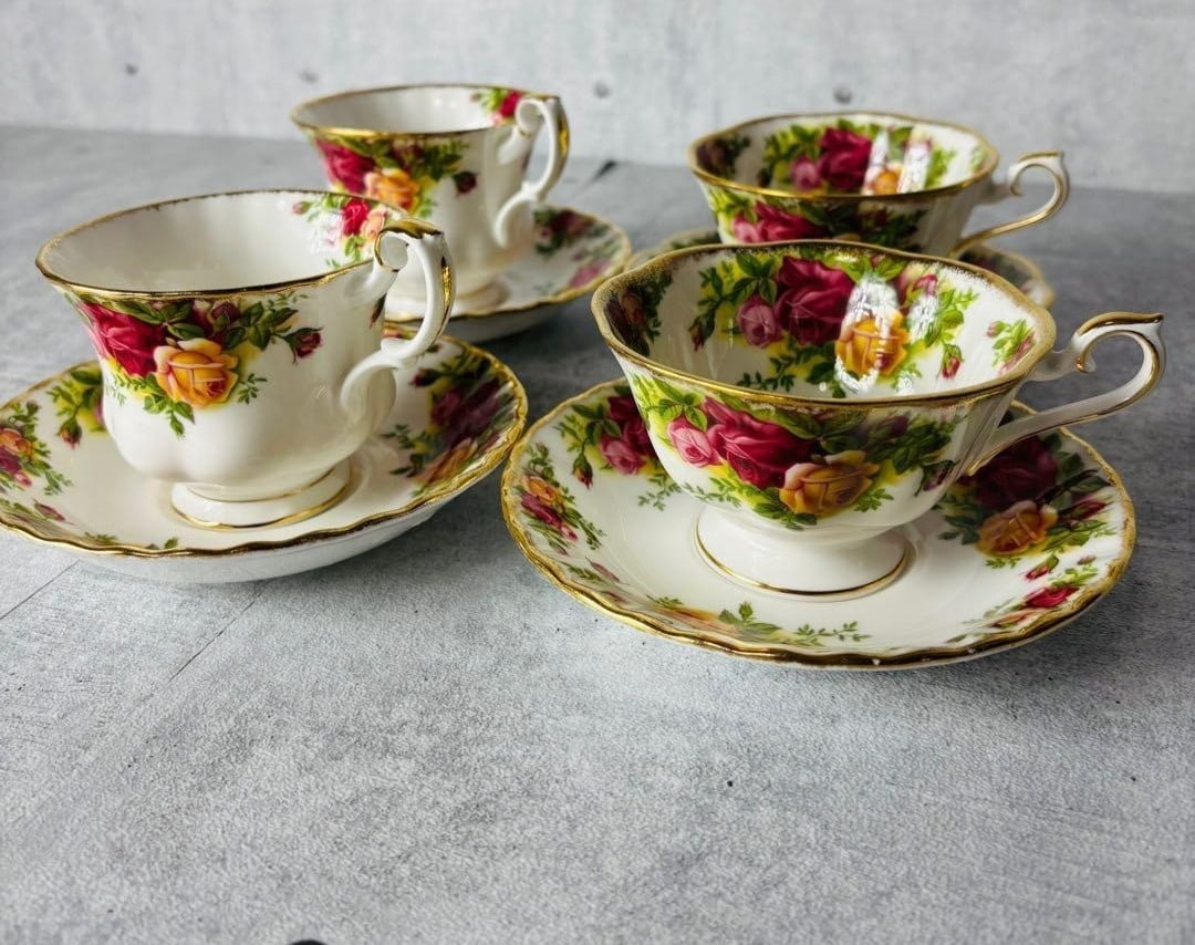 Tableware Royal Albert Old Country Rose Cup Saucer Gold Trim Japan Collectible: Tableware Royal Albert Old Country Rose Cup Saucer Gold Trim Japan Collectible This listing features Tableware Royal Albert Old Country Rose Cup Saucer Gold Trim Japan Collectible. Item specifics are