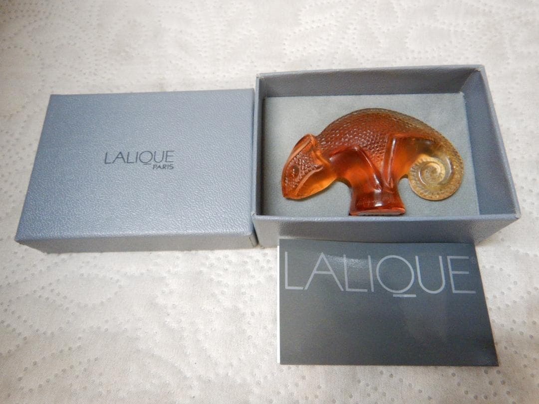 Glass LALIQUE Amber Chameleon crystal paperweight Orange Collectible Art: Glass LALIQUE Amber Chameleon crystal paperweight Orange Collectible Art This listing features Glass LALIQUE Amber Chameleon crystal paperweight Orange Collectible Art. Item specifics are provided
