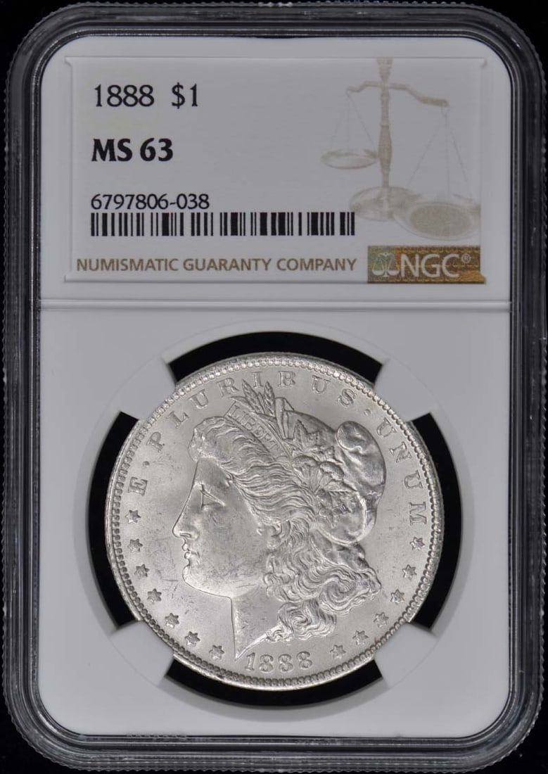 MS63 1888 Morgan Dollar S$1 NGC (1 of 1)