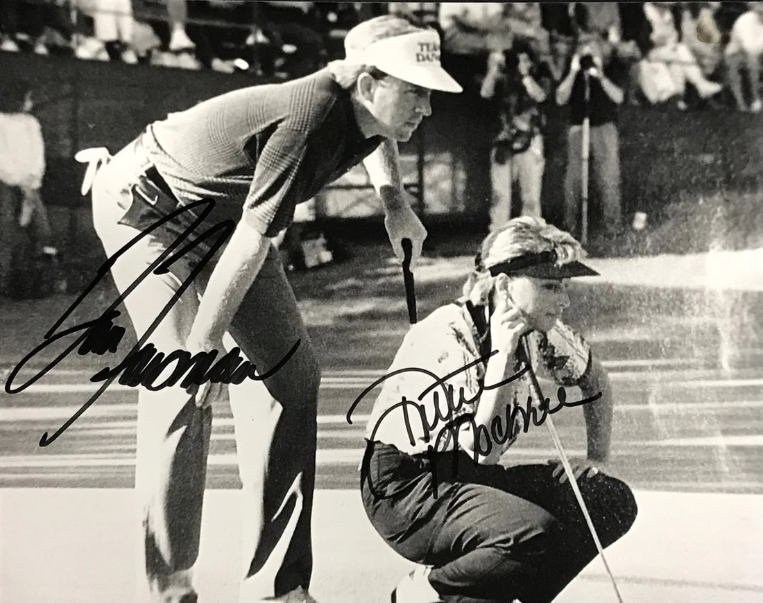 Photo Dan Forsman & Dottie Mochrie Signed 1993 Black & White Golf 8x10 (1 of 1)