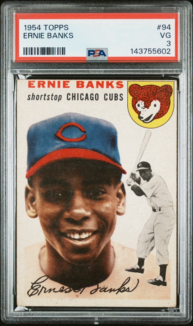 3 1954 TOPPS ERNIE BANKS #94 ROOKIE PSA (1 of 3)