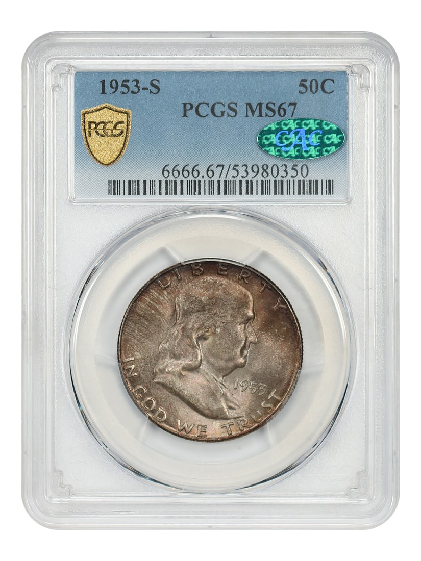 Franklin Half Dollar - 1953-S 50C PCGS/ CAC MS67 (1 of 4)