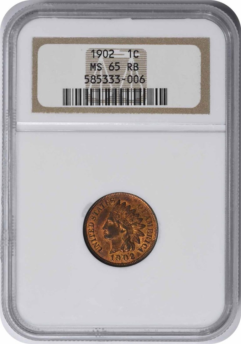 NGC 1902 Indian Cent MS65RB: NGC 1902 Indian Cent MS65RB This listing features NGC 1902 Indian Cent MS65RB. Item specifics are provided below. Item Specifics: Country Of Origin: United States Certification: NGC Circulated/Uncircu