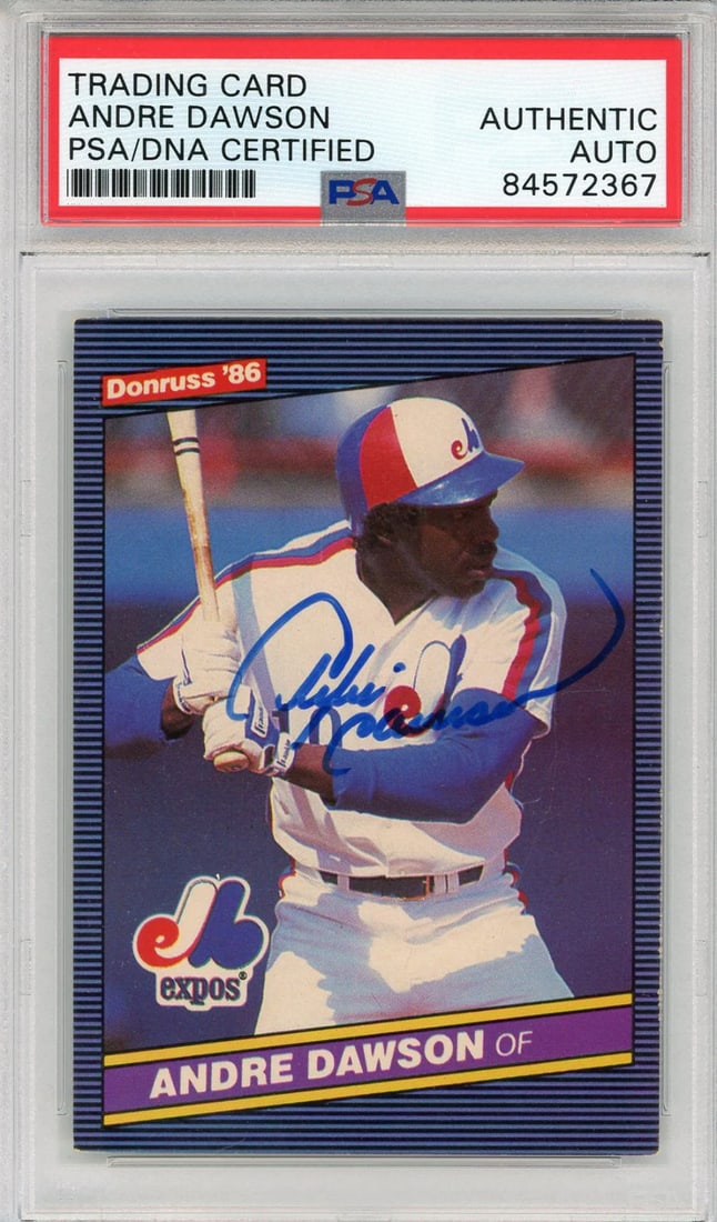 (PSA) Andre Dawson Autographed 1986 Donruss Card (1 of 2)