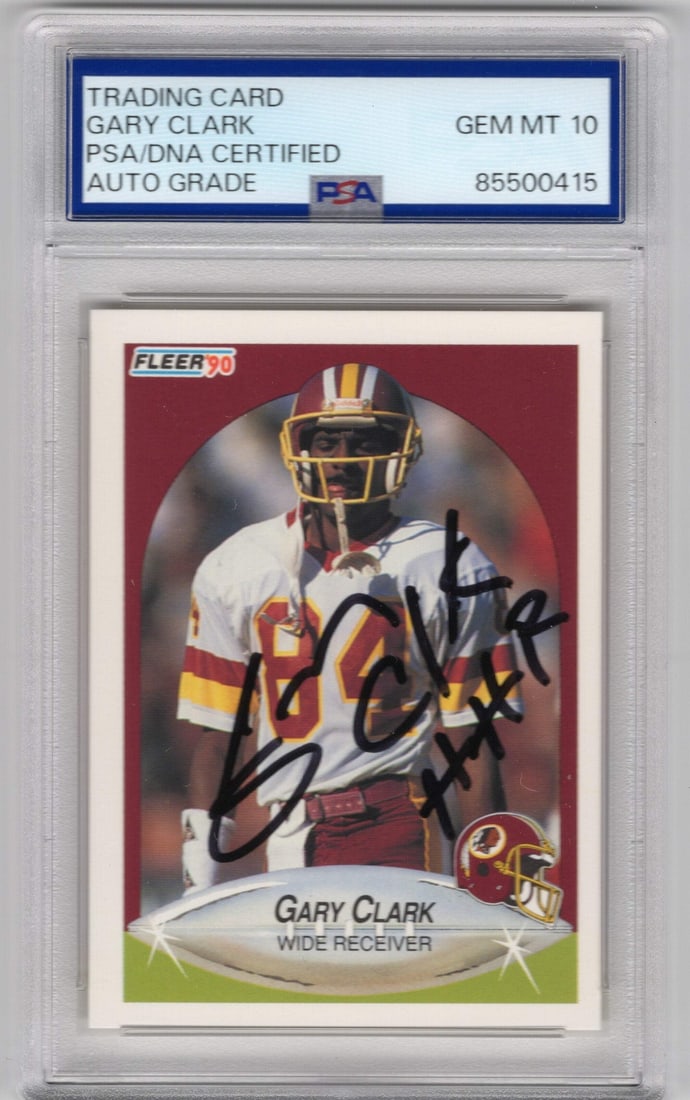 Card Gary Clark 1990 Fleer #154 PSA Auto Grade GEM MT 10 (1 of 2)