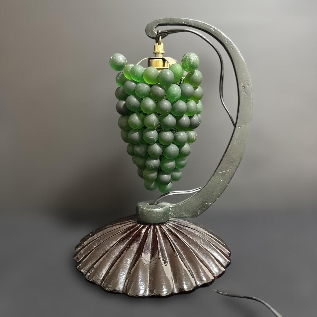 Interior Murano Glass Grape Shaped Lamp Green 11.8 Inch Vintage Collectible (1 of 20)