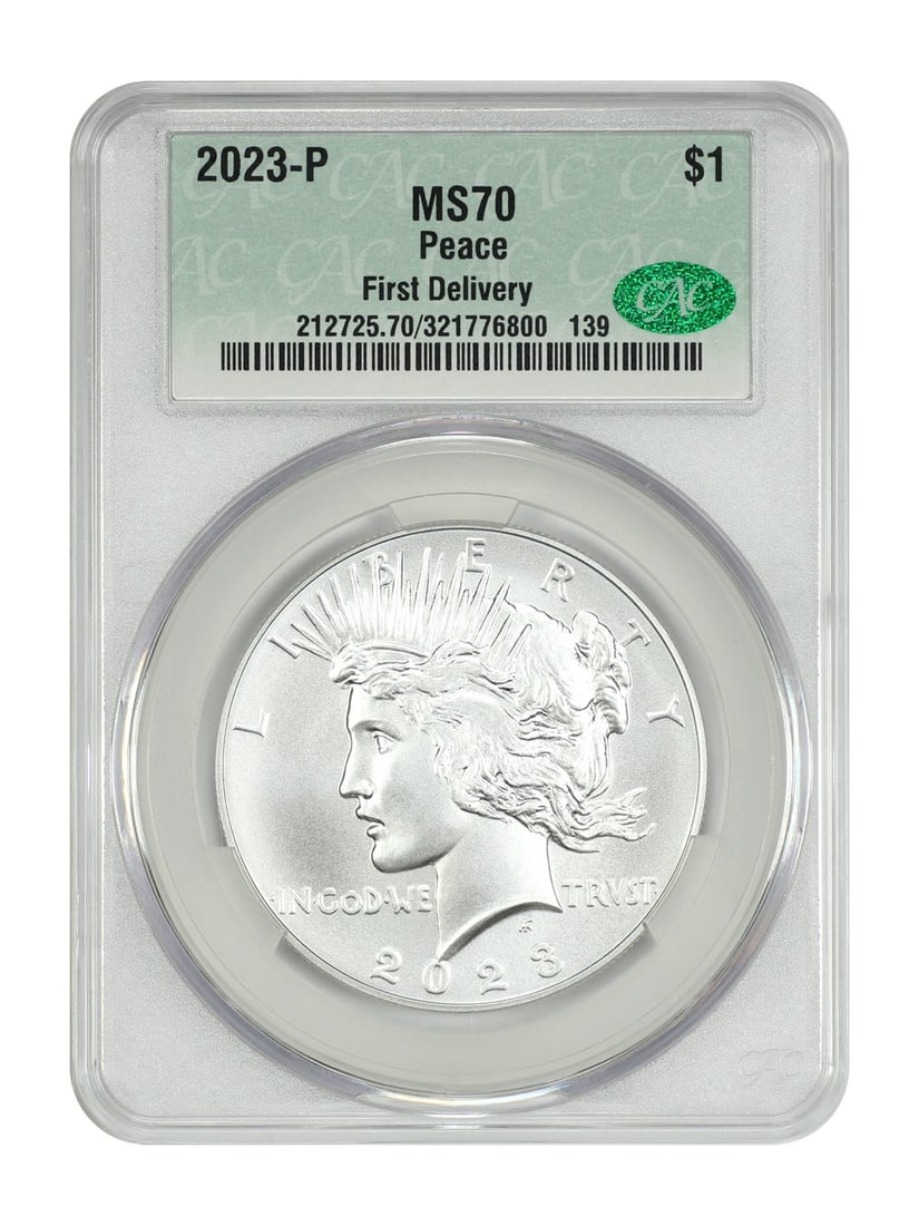 Delivery) 2023-P $1 Peace Dollar CACG MS70 (First (1 of 4)