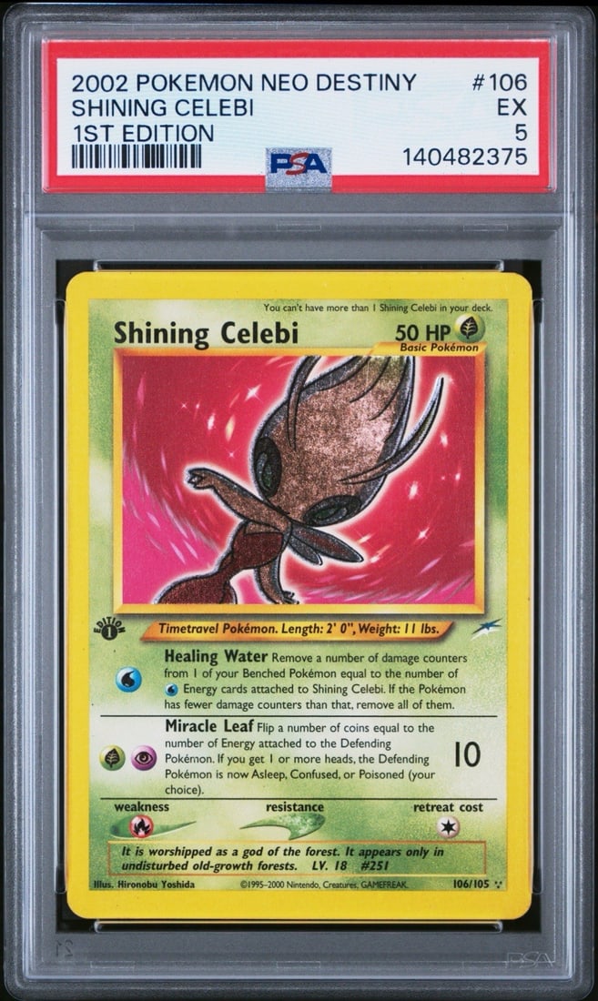 5 2002 POKEMON NEO DESTINY SHINING CELEBI #106 1ST EDITION PSA (1 of 3)