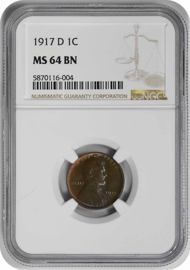 NGC 1917-D Lincoln Cent MS64BN (1 of 2)