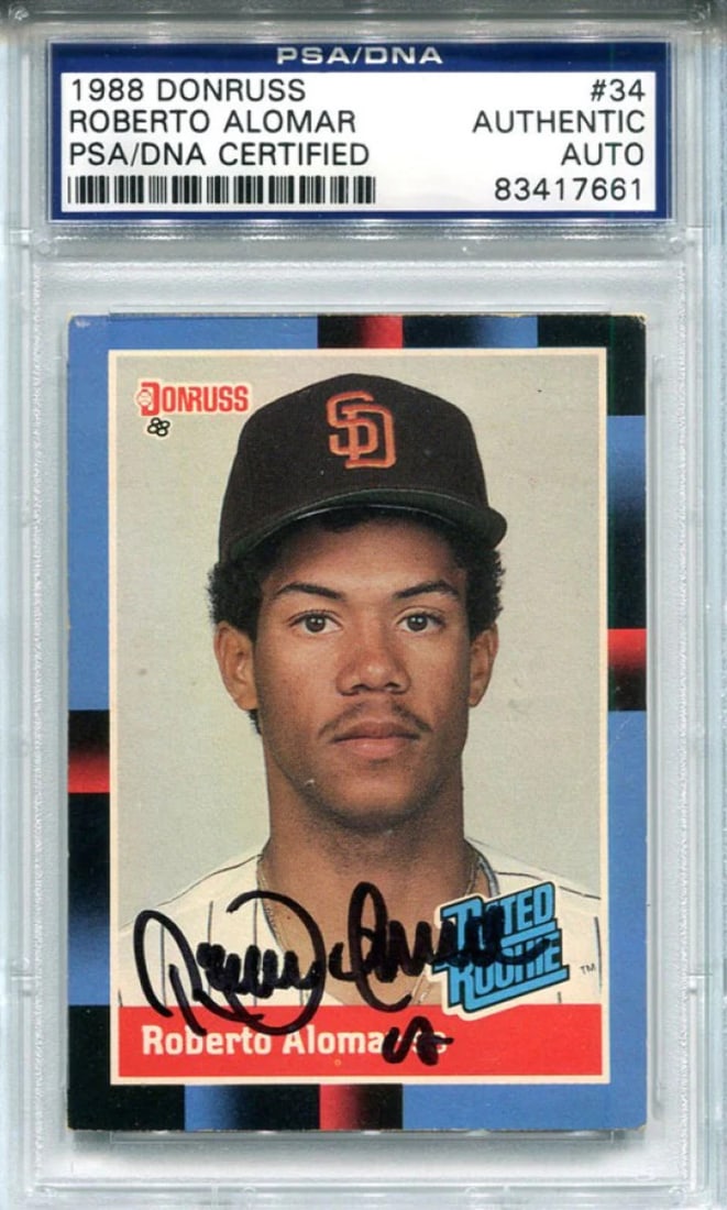 DNA) Robert Alomar Autographed 1988 Donruss Card (PSA/ (1 of 1)