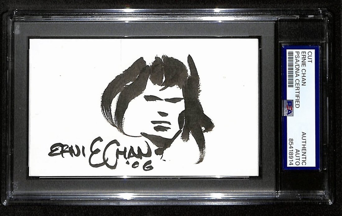 193828 Ernie Chan Signed/ Auto Cut on 3x5 Index Card Cartoonist "Batman" PSA/ DNA (1 of 1)