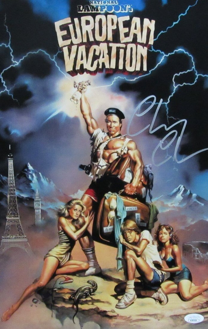 JSA Chevy Chase Autographed 11x17 Movie Poster "European Vacation": JSA Chevy Chase Autographed 11x17 Movie Poster "European Vacation" This listing features JSA Chevy Chase Autographed 11x17 Movie Poster "European Vacation". Item specifics are provided below. Item Spe