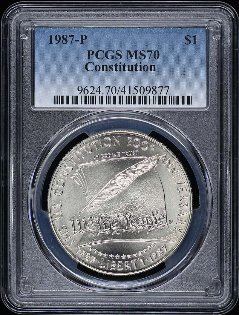MS70 1987-P $1 Constitution Modern Silver Commemorative PCGS (1 of 1)