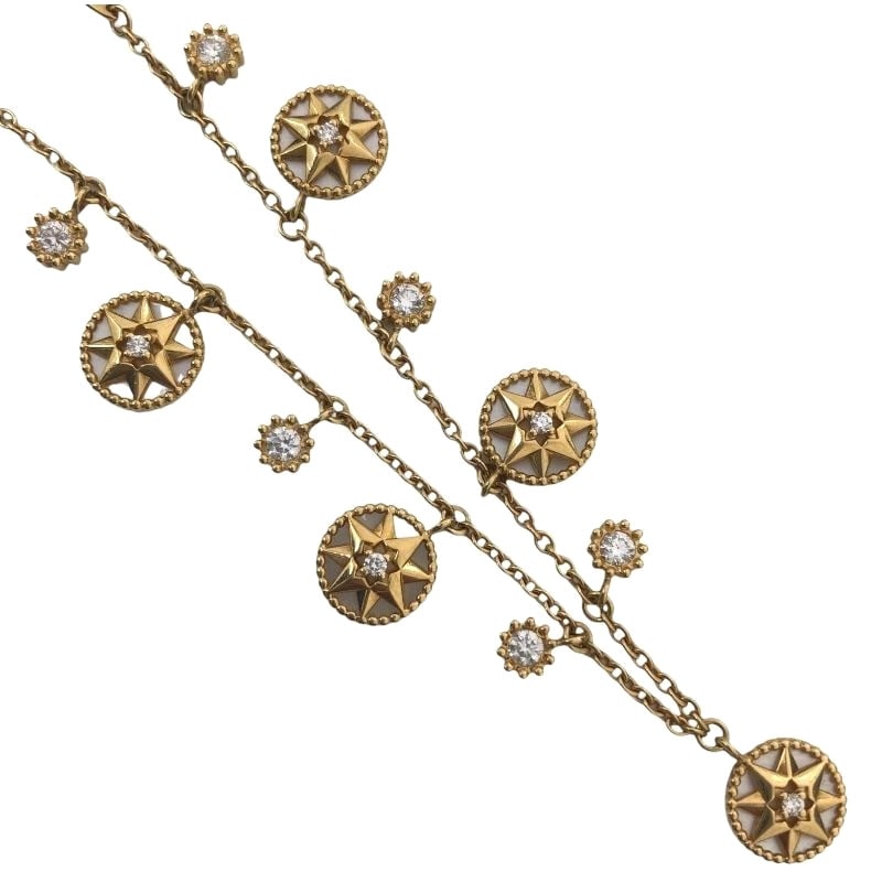 Box Christian Dior Rose des Vents Diamond MOP 18k Yellow Gold Bracelet withPaper (1 of 8)