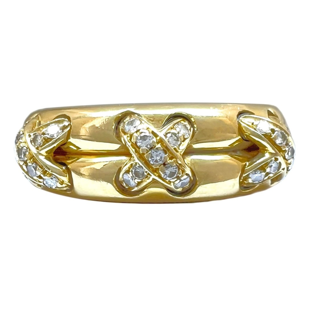Paper Vintage Chaumet Liens Diamond 18k Yellow Gold Chubby Band Ring EU49 US5 w/ (1 of 10)