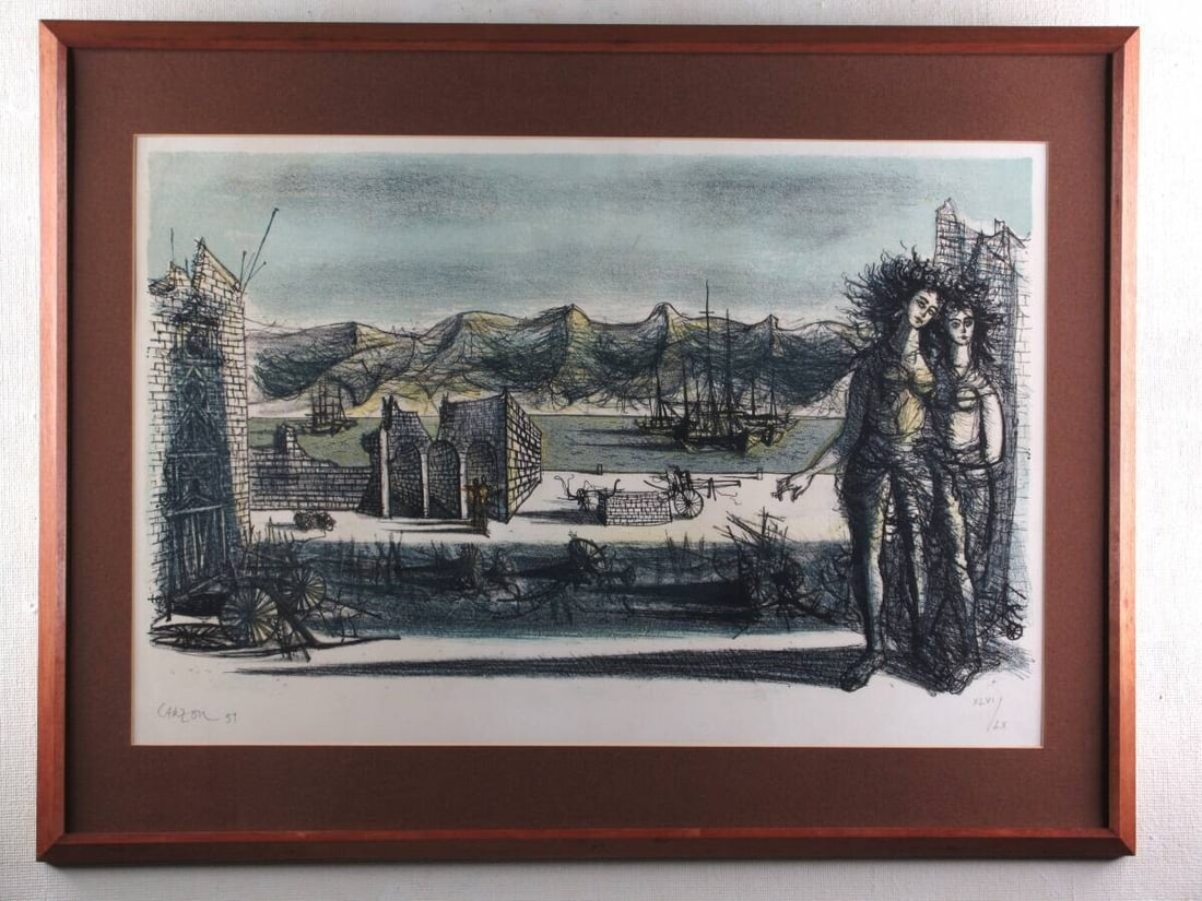 Framed JEAN CARZOU (French/ Armenian) Rare 1959 Signed Original Lithograph (1 of 5)