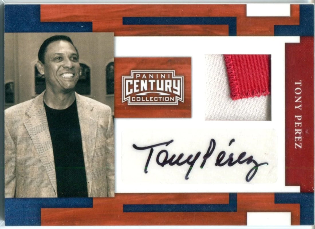 Card Tony Perez Autographed 2010 Panini Century Collection Jersey (1 of 1)