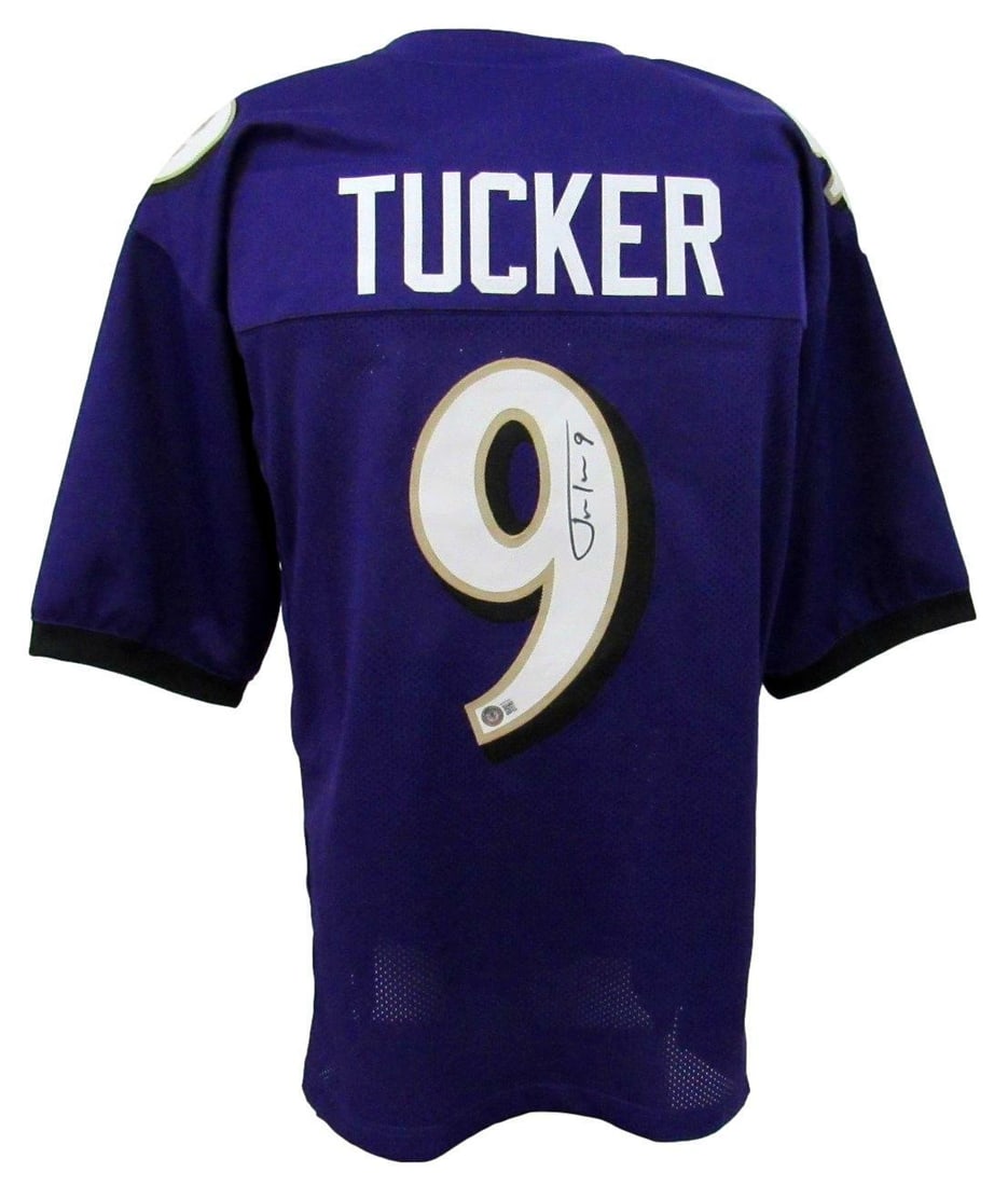 164216 Justin Tucker Signed/ Autographed Ravens Purple Custom Jersey Beckett (1 of 5)