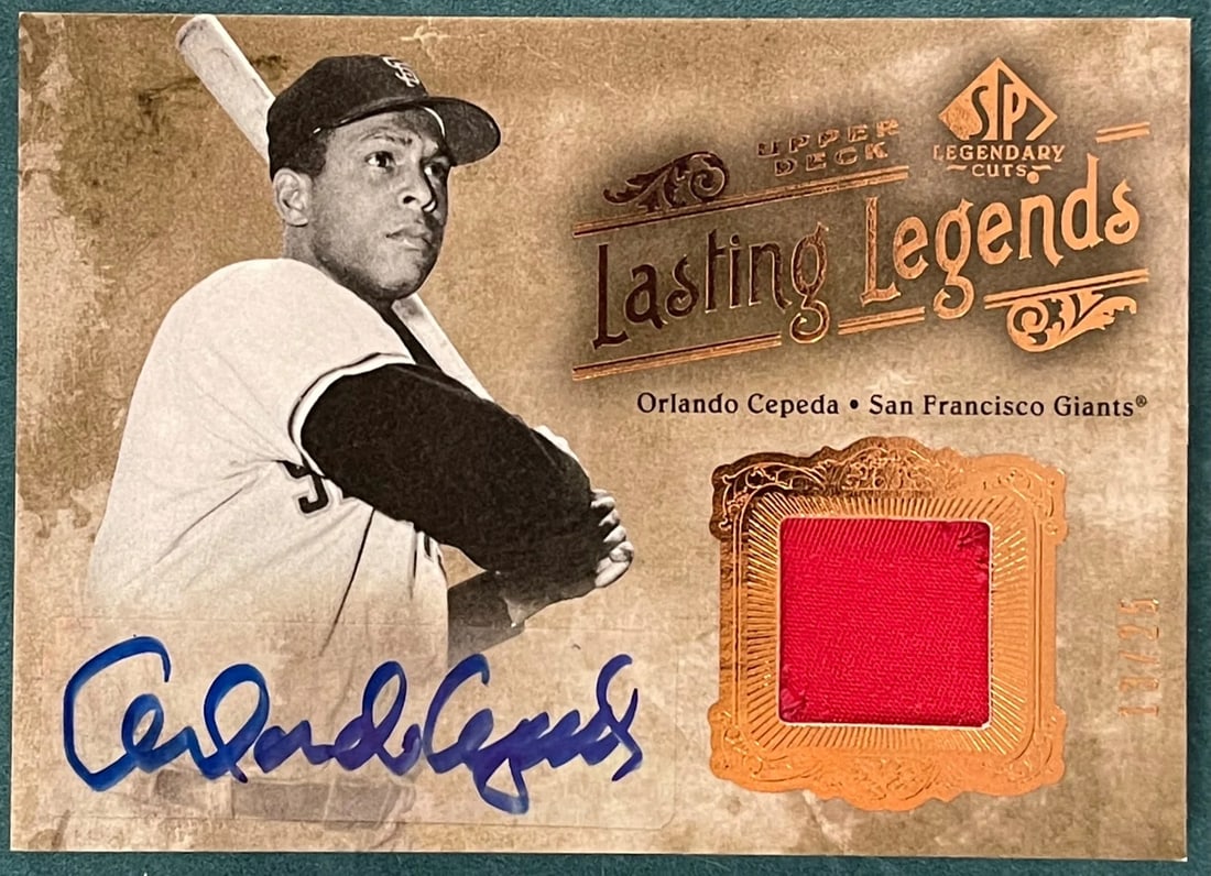 25 Orlando Cepeda 2005 Autographed SP Legendary Cuts Card #13/ (1 of 2)