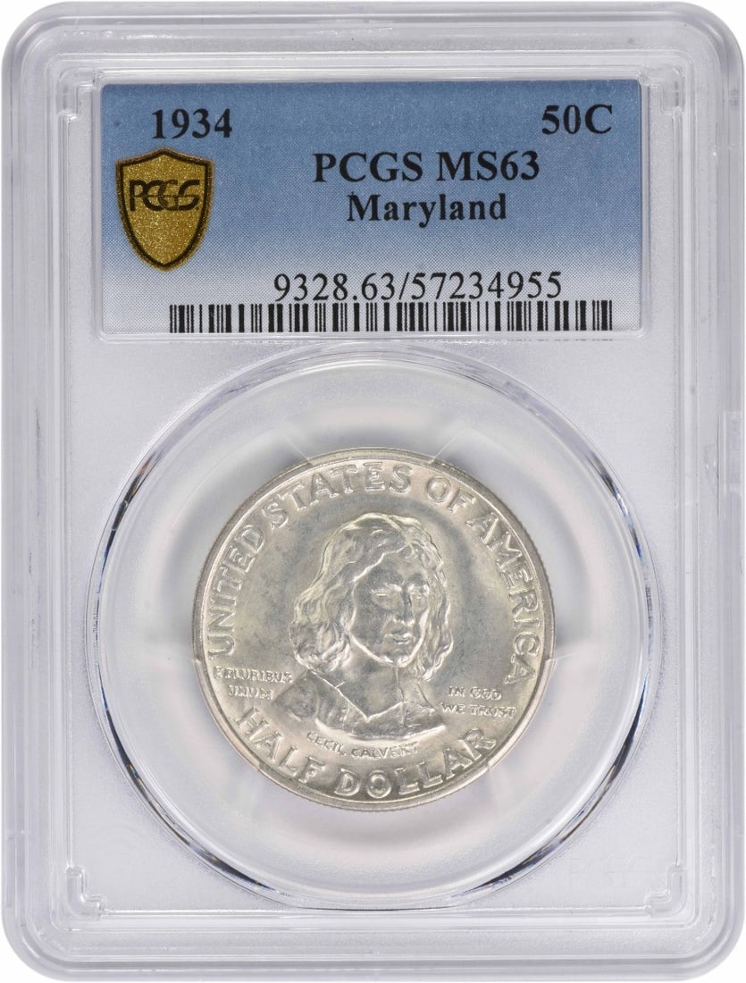 PCGS 1934 Maryland Commemorative Silver Half MS63: PCGS 1934 Maryland Commemorative Silver Half MS63 This listing features PCGS 1934 Maryland Commemorative Silver Half MS63. Item specifics are provided below. Item Specifics: Certification: PCGS Circul