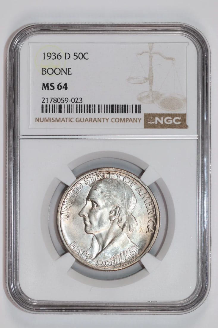 MS64 1936-D BOONE COMMEMORATIVE HALF DOLLAR NGC (1 of 2)