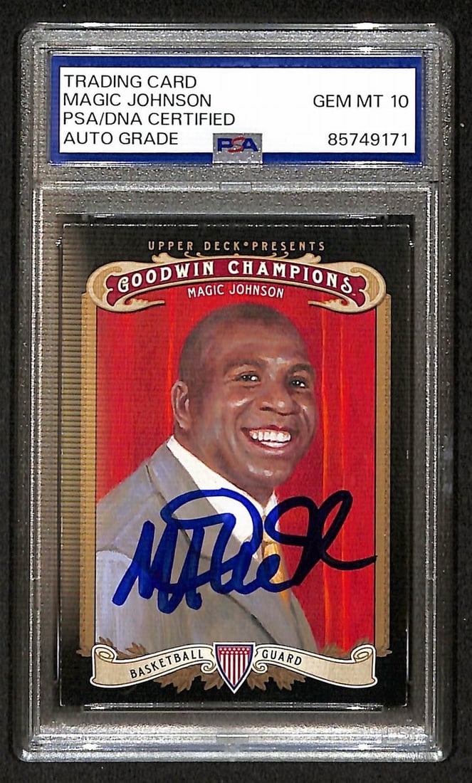 BA206380 Magic Johnson 2012 Upper Deck Goodwin Signed/ Auto Card #5 PSA/ DNA 10: BA206380 Magic Johnson 2012 Upper Deck Goodwin Signed/ Auto Card #5 PSA/ DNA 10 This listing features BA206380 Magic Johnson 2012 Upper Deck Goodwin Signed/ Auto Card #5 PSA/ DNA 10. Item specifics
