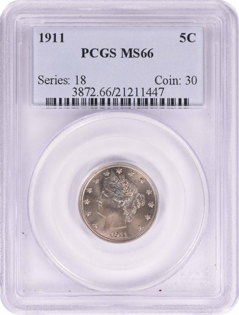 PCGS 1911 Liberty Nickel MS66: PCGS 1911 Liberty Nickel MS66 This listing features PCGS 1911 Liberty Nickel MS66. Item specifics are provided below. Item Specifics: Country Of Origin: United States Certification: PCGS Circulated/Un