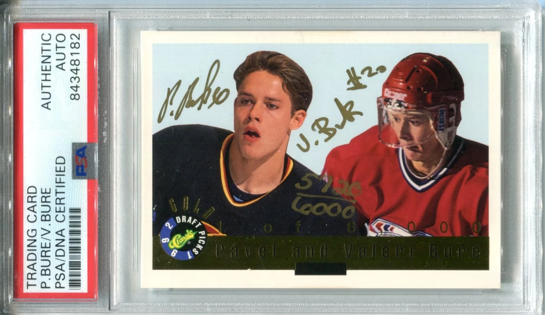 (PSA) Pavel Bure & Valeri Bure Autographed 1993 Classic Card (1 of 2)