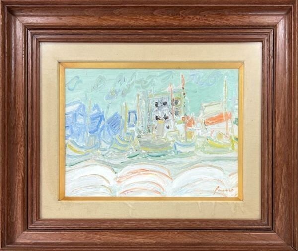Port 1966 Original Painting Oil on Canvas Signed Framed - Jean Fusaro (France) (1 of 14)