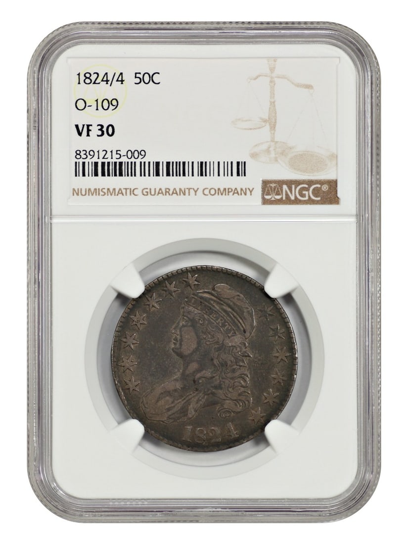 Capped Bust Half Dollar - 1824/ 4 50C NGC VF30 (Overton-109) (1 of 4)