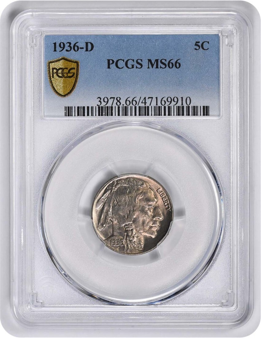 PCGS 1936-D Buffalo Nickel MS66 (1 of 2)